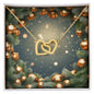 Christmas Background 109 - 18K Yellow Gold Finish Interlocking Hearts Necklace
