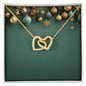 Christmas Background 037 - 18K Yellow Gold Finish Interlocking Hearts Necklace