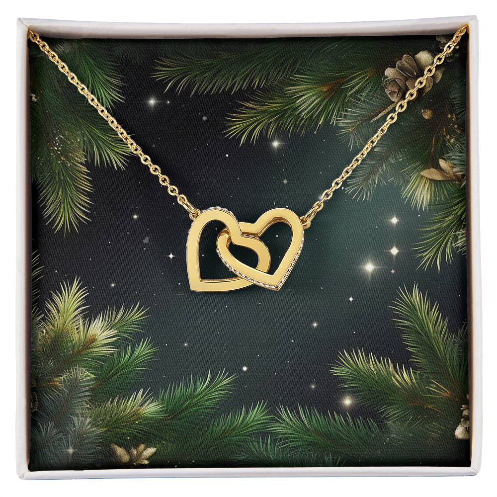 Christmas Background 112 - 18K Yellow Gold Finish Interlocking Hearts Necklace