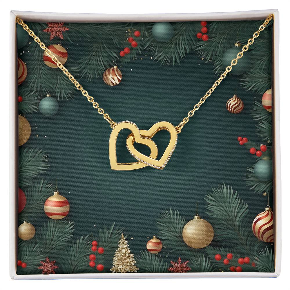 Christmas Background 128 - 18K Yellow Gold Finish Interlocking Hearts Necklace