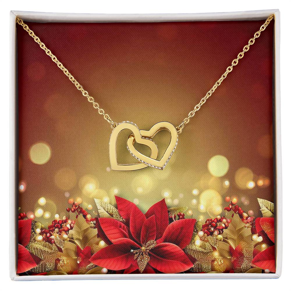 Christmas Background 097 - 18K Yellow Gold Finish Interlocking Hearts Necklace