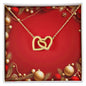 Christmas Background 047 - 18K Yellow Gold Finish Interlocking Hearts Necklace