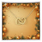 Christmas Background 032 - 18K Yellow Gold Finish Interlocking Hearts Necklace
