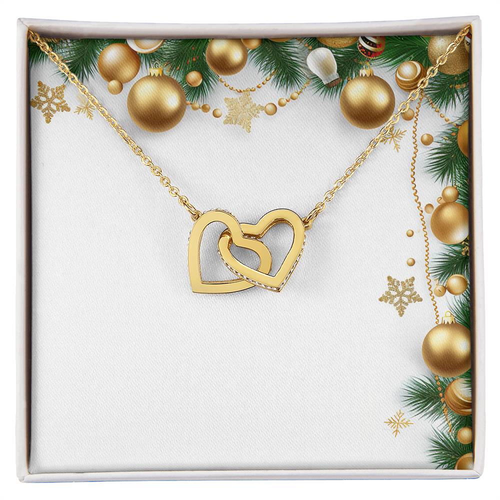 Christmas Background 012 - 18K Yellow Gold Finish Interlocking Hearts Necklace