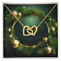 Christmas Background 101 - 18K Yellow Gold Finish Interlocking Hearts Necklace