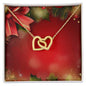 Christmas Background 095 - 18K Yellow Gold Finish Interlocking Hearts Necklace