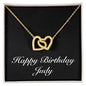 Happy Birthday Judy v2 - 18K Yellow Gold Finish Interlocking Hearts Necklace