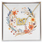 Boho Flowers Wreath Watercolor 06 - 18K Yellow Gold Finish Interlocking Hearts Necklace