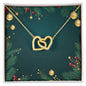 Christmas Background 045 - 18K Yellow Gold Finish Interlocking Hearts Necklace