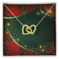 Christmas Background 071 - 18K Yellow Gold Finish Interlocking Hearts Necklace