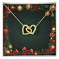 Christmas Background 066 - 18K Yellow Gold Finish Interlocking Hearts Necklace