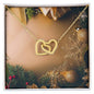 Christmas Background 096 - 18K Yellow Gold Finish Interlocking Hearts Necklace