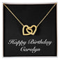 Happy Birthday Carolyn v2 - 18K Yellow Gold Finish Interlocking Hearts Necklace