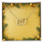 Christmas Background 056 - 18K Yellow Gold Finish Interlocking Hearts Necklace