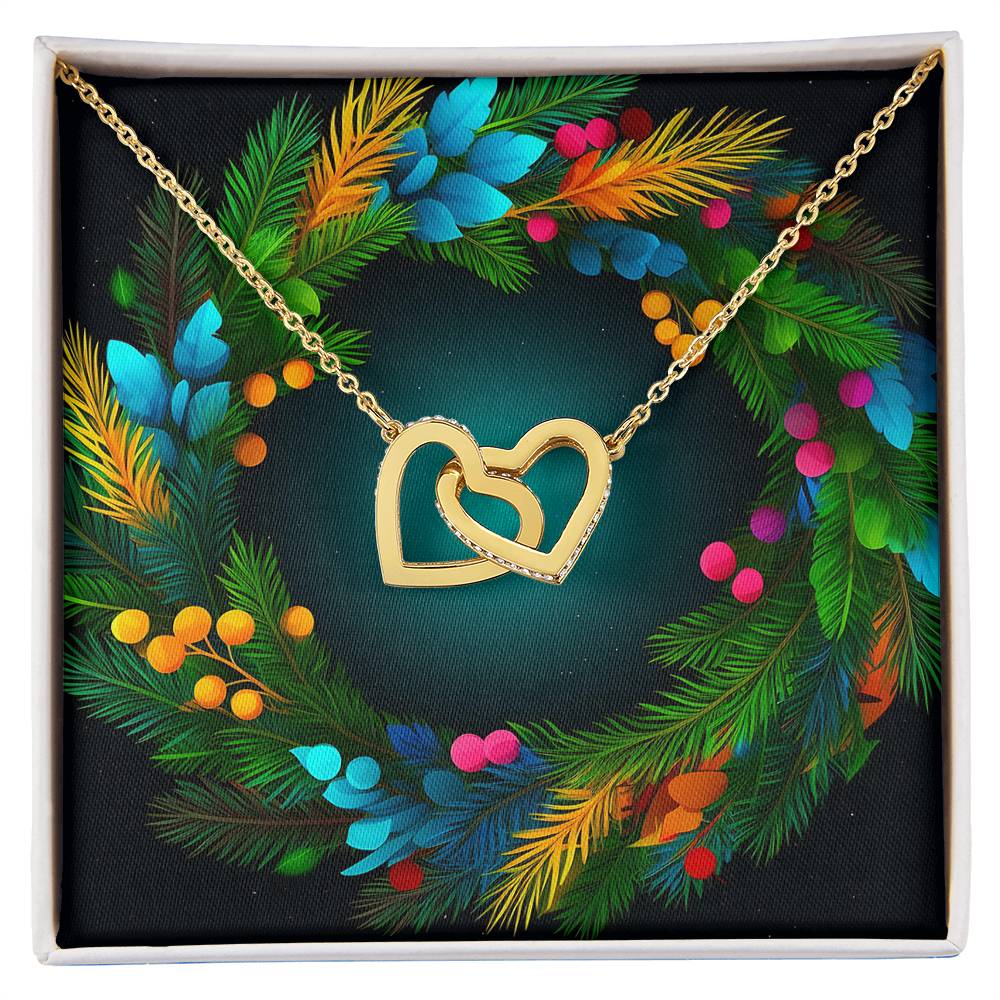 Christmas Background 122 - 18K Yellow Gold Finish Interlocking Hearts Necklace