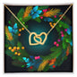 Christmas Background 122 - 18K Yellow Gold Finish Interlocking Hearts Necklace