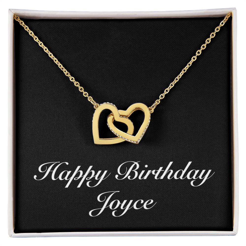 Happy Birthday Joyce v2 - 18K Yellow Gold Finish Interlocking Hearts Necklace