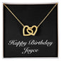 Happy Birthday Joyce v2 - 18K Yellow Gold Finish Interlocking Hearts Necklace