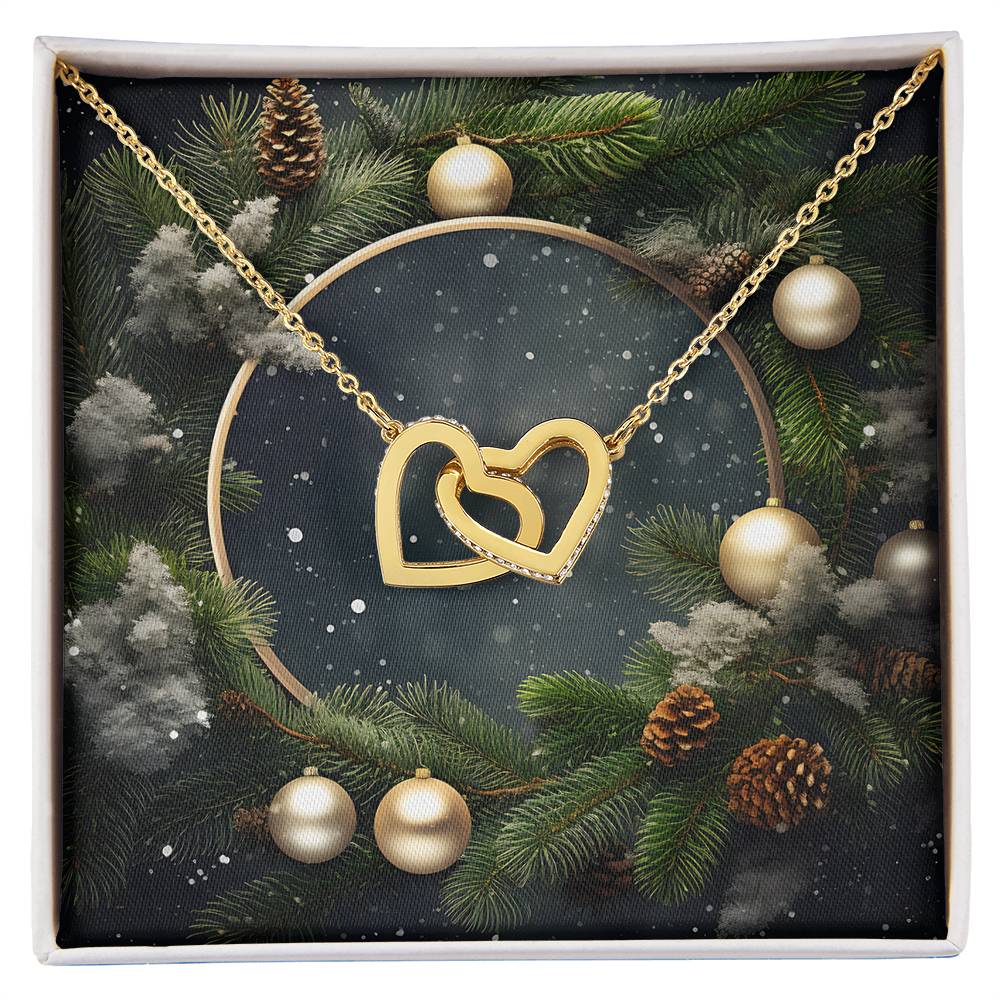 Christmas Background 102 - 18K Yellow Gold Finish Interlocking Hearts Necklace