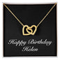 Happy Birthday Helen v2 - 18K Yellow Gold Finish Interlocking Hearts Necklace