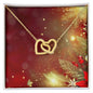 Christmas Background 098 - 18K Yellow Gold Finish Interlocking Hearts Necklace