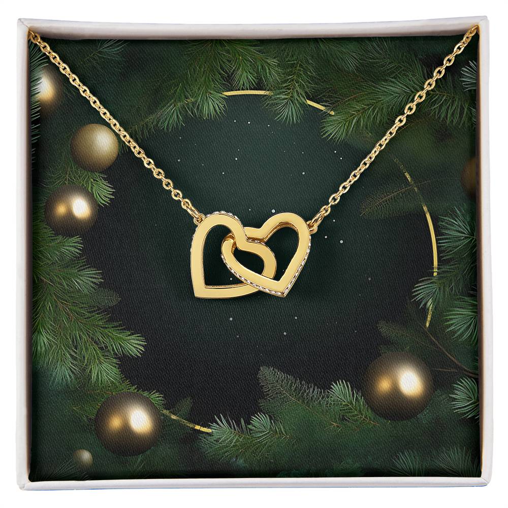 Christmas Background 103 - 18K Yellow Gold Finish Interlocking Hearts Necklace