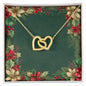 Christmas Background 068 - 18K Yellow Gold Finish Interlocking Hearts Necklace
