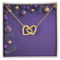 Christmas Background 019 - 18K Yellow Gold Finish Interlocking Hearts Necklace