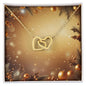 Christmas Background 062 - 18K Yellow Gold Finish Interlocking Hearts Necklace