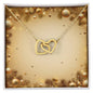 Christmas Background 052 - 18K Yellow Gold Finish Interlocking Hearts Necklace