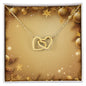 Christmas Background 031 - 18K Yellow Gold Finish Interlocking Hearts Necklace