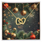 Christmas Background 117 - 18K Yellow Gold Finish Interlocking Hearts Necklace
