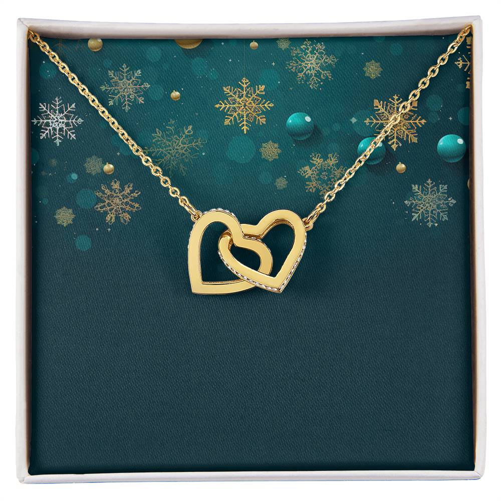 Christmas Background 016 - 18K Yellow Gold Finish Interlocking Hearts Necklace