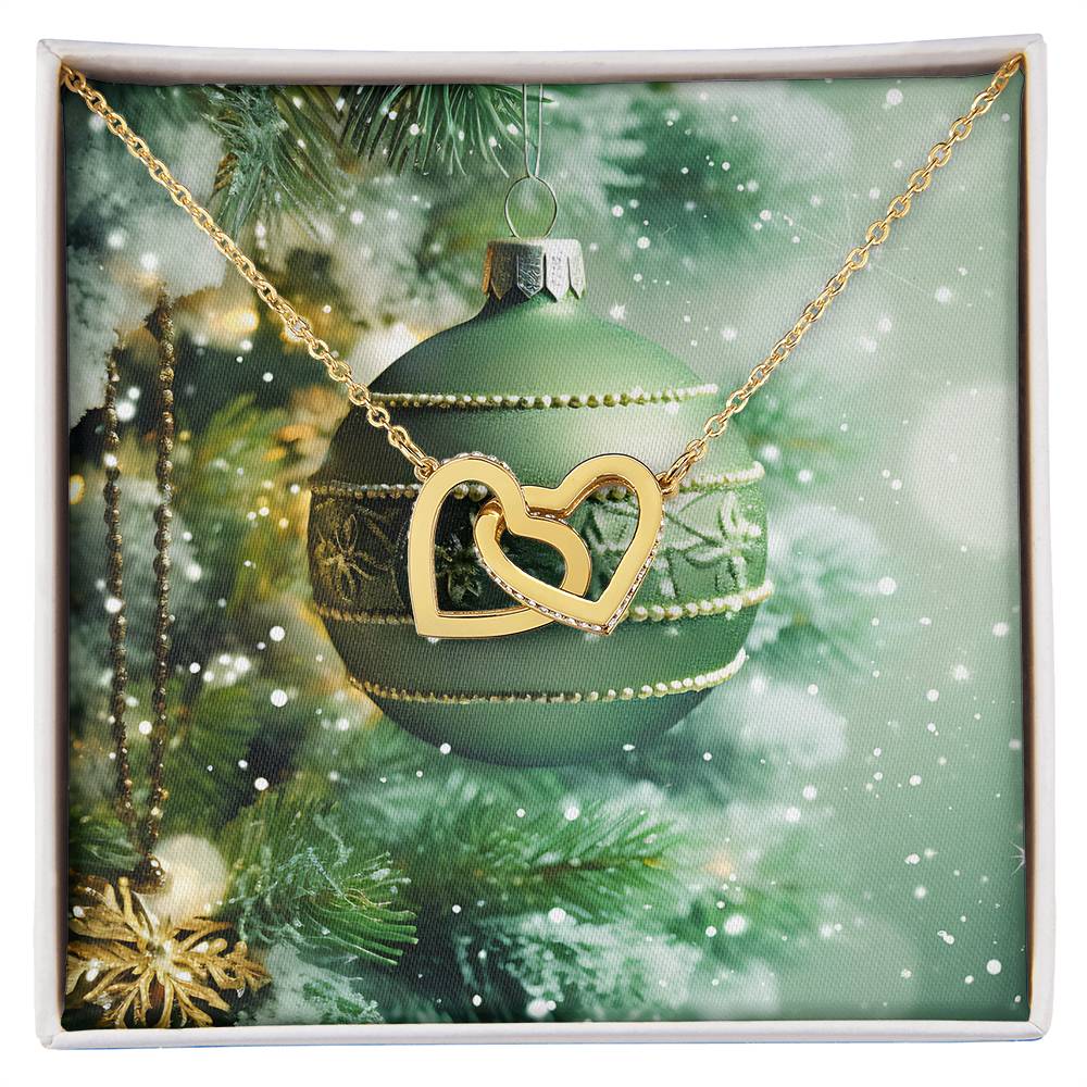Christmas Background 130 - 18K Yellow Gold Finish Interlocking Hearts Necklace