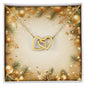Christmas Background 051 - 18K Yellow Gold Finish Interlocking Hearts Necklace