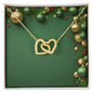 Christmas Background 027 - 18K Yellow Gold Finish Interlocking Hearts Necklace