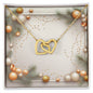 Christmas Background 039 - 18K Yellow Gold Finish Interlocking Hearts Necklace