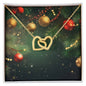 Christmas Background 120 - 18K Yellow Gold Finish Interlocking Hearts Necklace