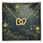 Christmas Background 114 - 18K Yellow Gold Finish Interlocking Hearts Necklace