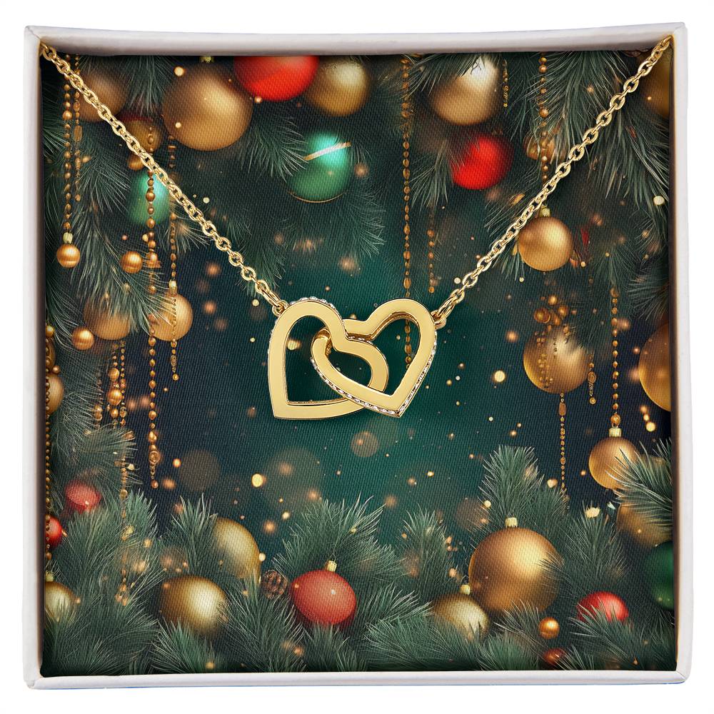 Christmas Background 126 - 18K Yellow Gold Finish Interlocking Hearts Necklace