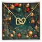 Christmas Background 126 - 18K Yellow Gold Finish Interlocking Hearts Necklace