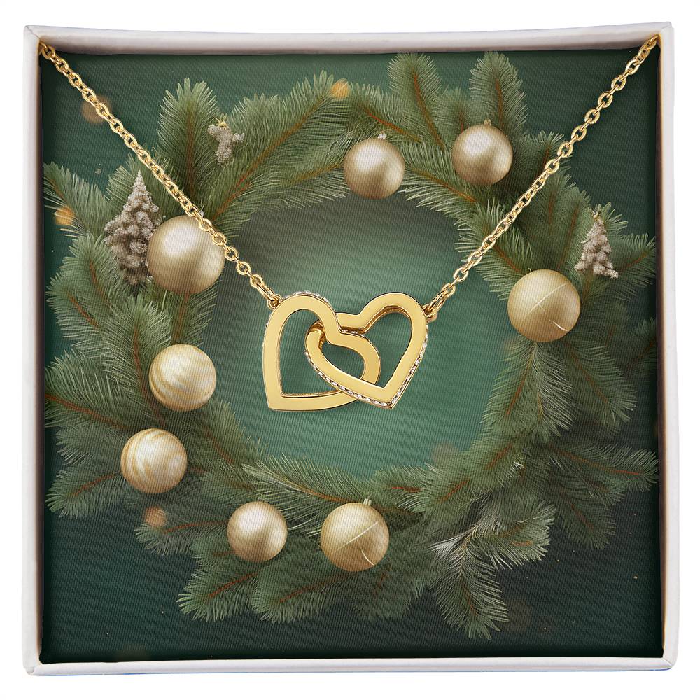Christmas Background 104 - 18K Yellow Gold Finish Interlocking Hearts Necklace