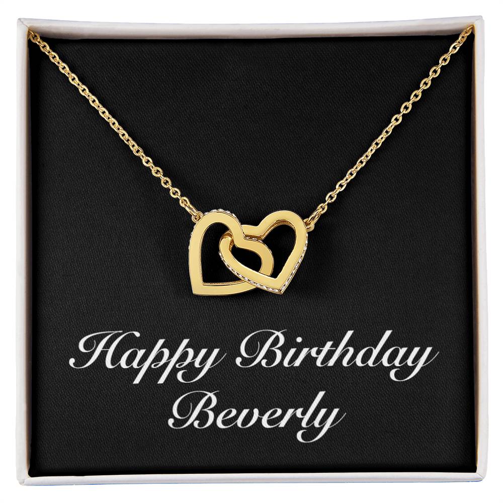 Happy Birthday Beverly v2 - 18K Yellow Gold Finish Interlocking Hearts Necklace