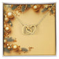 Christmas Background 059 - 18K Yellow Gold Finish Interlocking Hearts Necklace