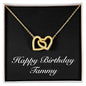 Happy Birthday Tammy v2 - 18K Yellow Gold Finish Interlocking Hearts Necklace
