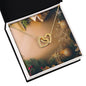 Christmas Background 096 - 18K Yellow Gold Finish Interlocking Hearts Necklace