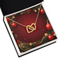 Christmas Background 036 - 18K Yellow Gold Finish Interlocking Hearts Necklace