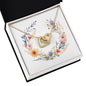 Boho Flowers Wreath Watercolor 19 - 18K Yellow Gold Finish Interlocking Hearts Necklace