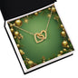 Christmas Background 042 - 18K Yellow Gold Finish Interlocking Hearts Necklace