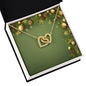 Christmas Background 061 - 18K Yellow Gold Finish Interlocking Hearts Necklace